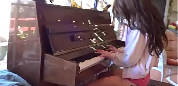 Britney Blue getting fingered naked on a piano